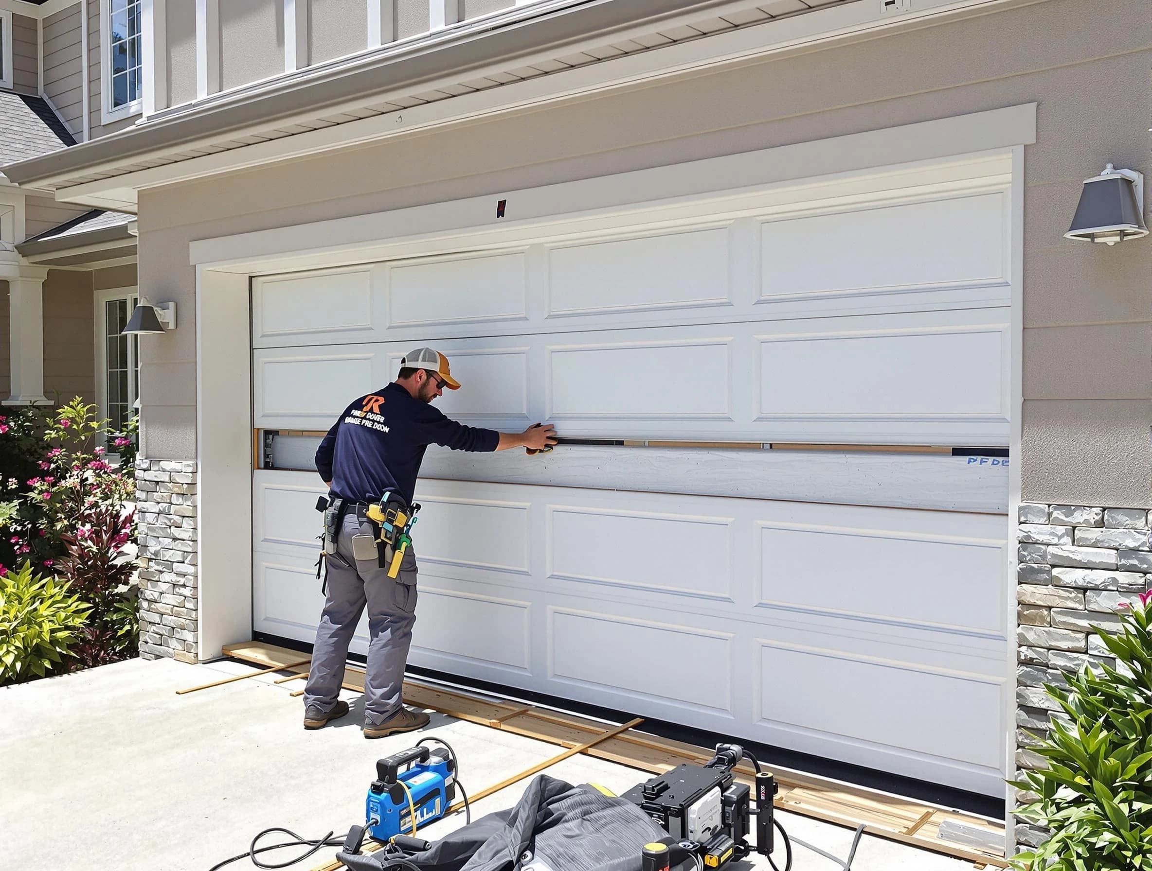 North Versailles Garage Door Repair team performing complete garage door replacement at North Versailles residence