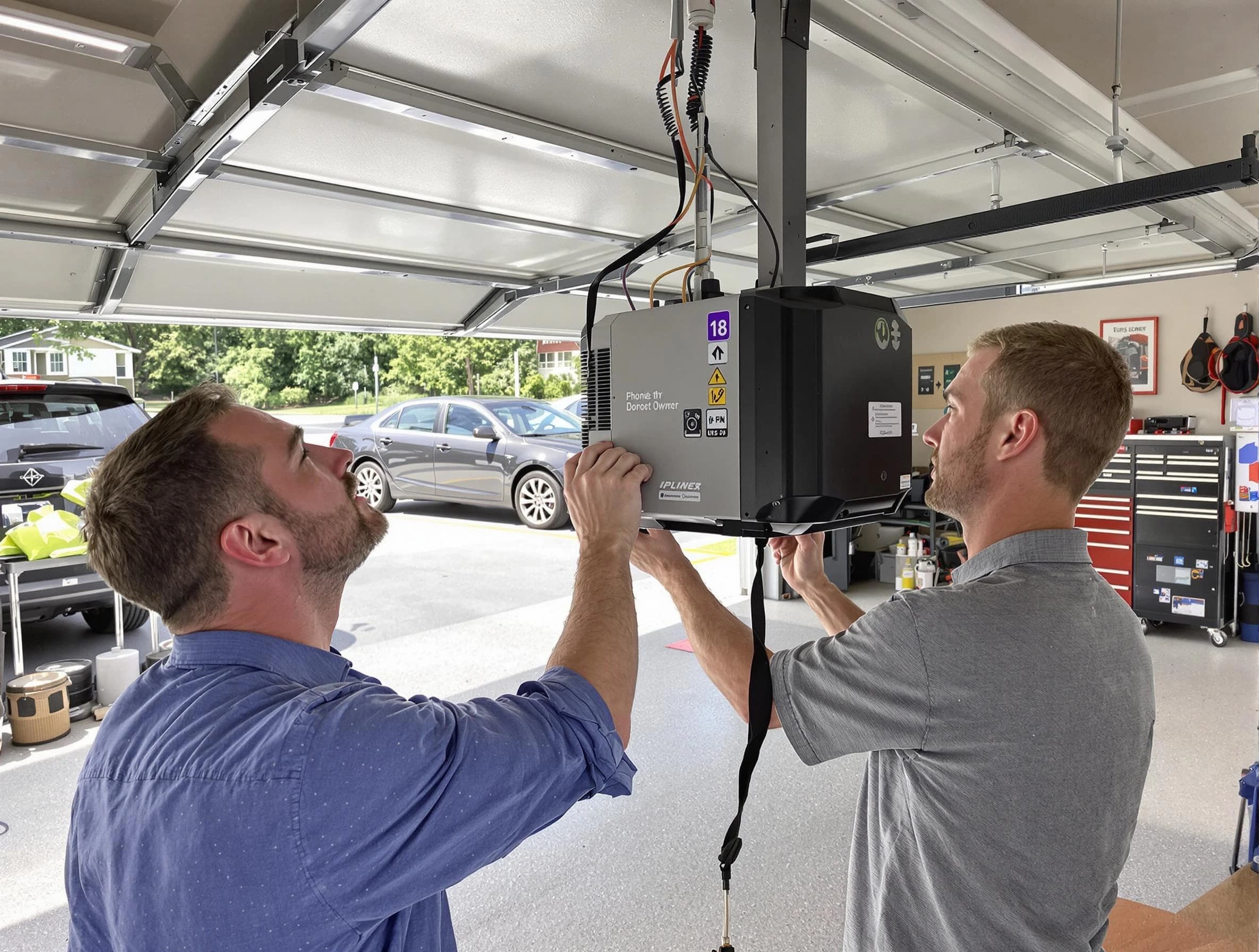 North Versailles Garage Door Repair technician installing garage door opener in North Versailles