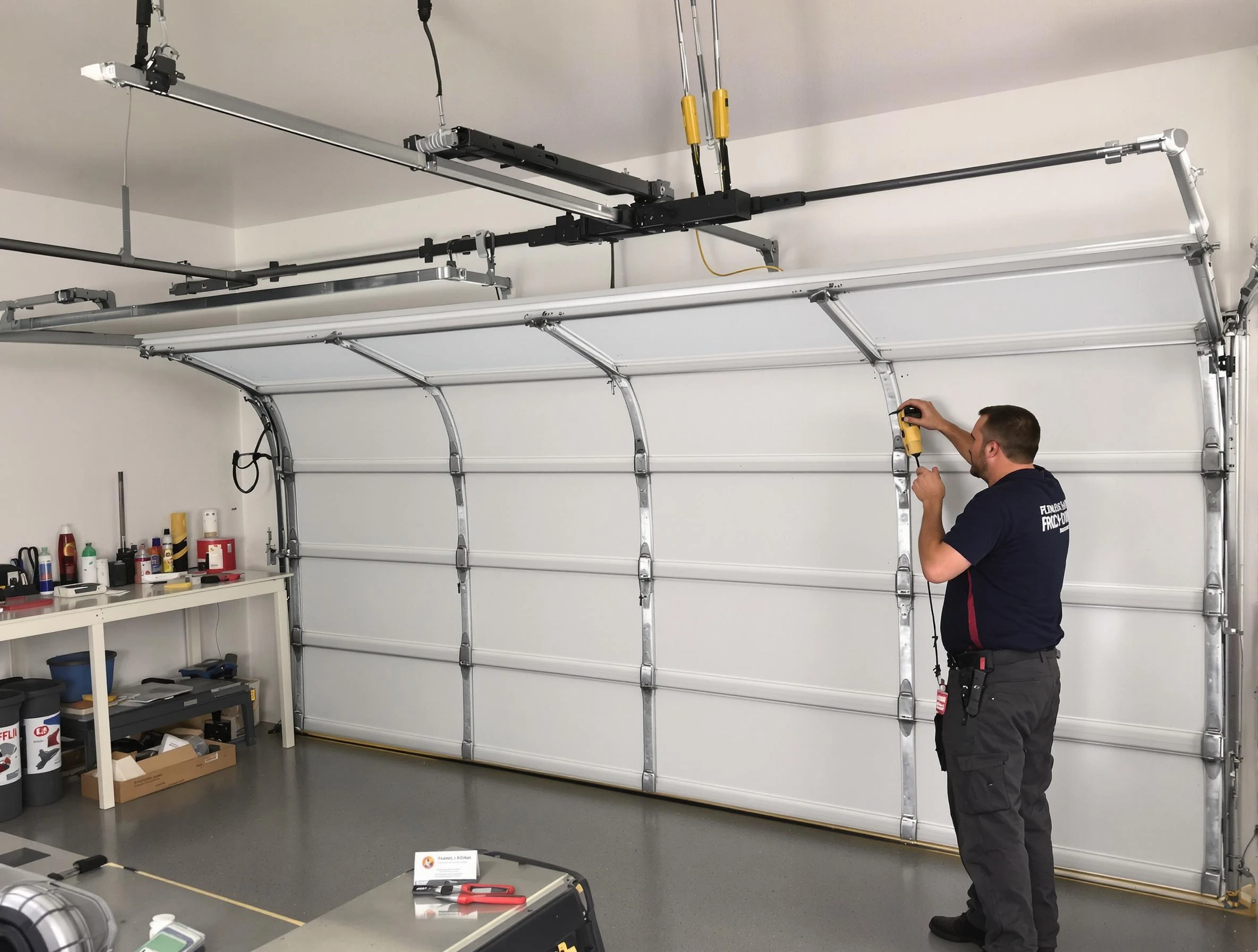 North Versailles Garage Door Repair certified technician performing overhead door system repair in North Versailles